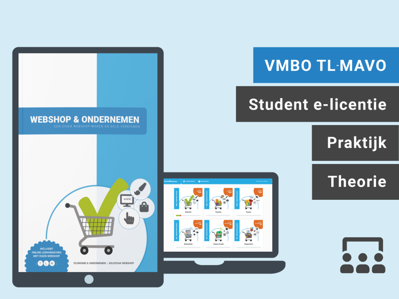 VMBO | Leerling e-licentie | Webshop & Ondernemen | Praktijk + Theorie